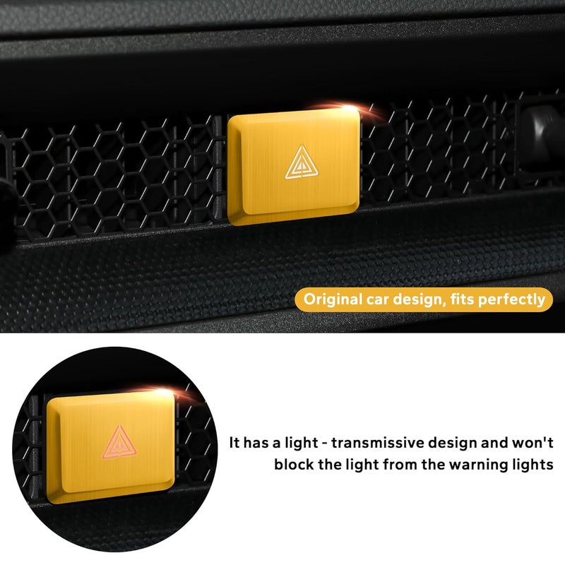 Polodunn Accessories for 11th Gen Honda Civic 2022-2025, for CRV/HRV/Accord 2023 2024 2025, Emergency Flashers Trim Caps Hazard Warning Light Push Button Cover (Gold) - Image 2